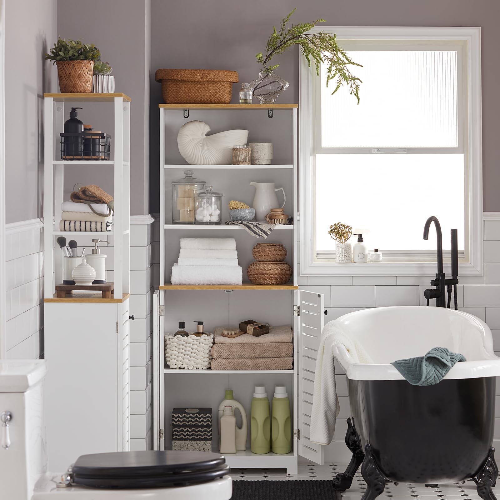 Amazon｜SoBuy 洗面所収納棚 ランドリーラック 食器棚 洗面所用